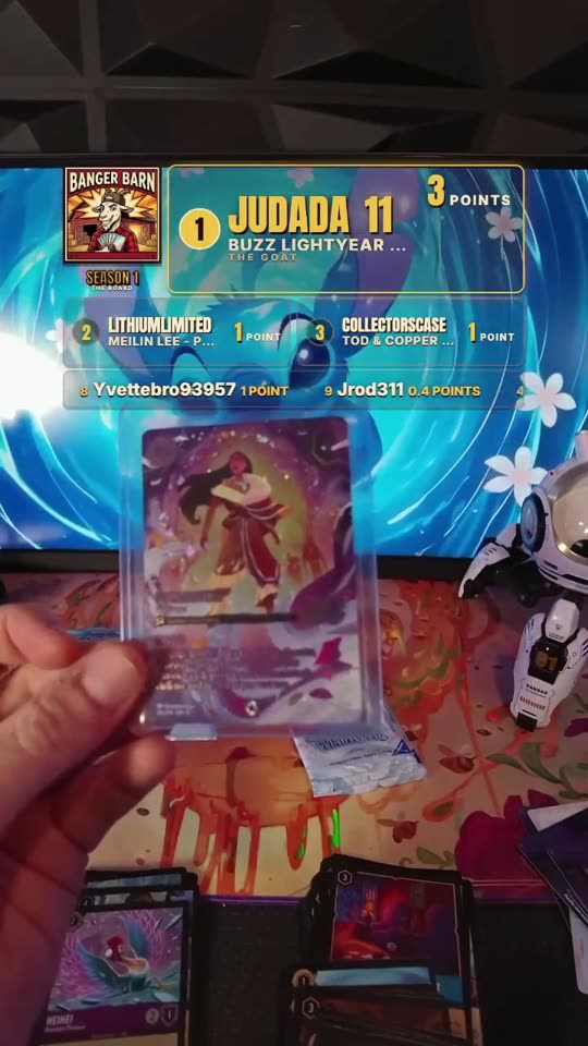 The card in hand on stream